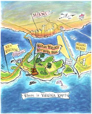 Virginia Key Aerial Map