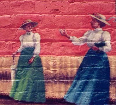 Farmer's Alliance Mural, detail (Pontificating Suffragists)