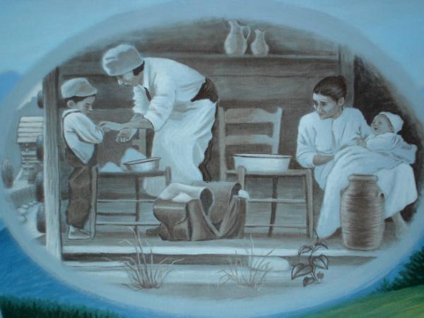 Nursing History Mural, detail (Settlement Nursing)