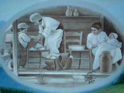 Nursing History Mural, detail (Settlement Nursing) Nursing History Mural, detail (Settlement Nursing)