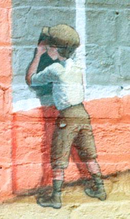 Farmer's Alliance Mural, detail. (Mill Worker)