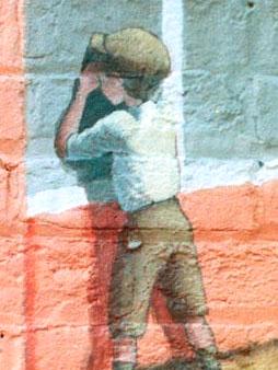 Farmer's Alliance Mural, detail. (Mill Worker)