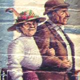 Farmer's Alliance Mural, detail. (Old Couple)