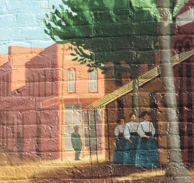 Farmer's Alliance Mural, detail. (Three Women)