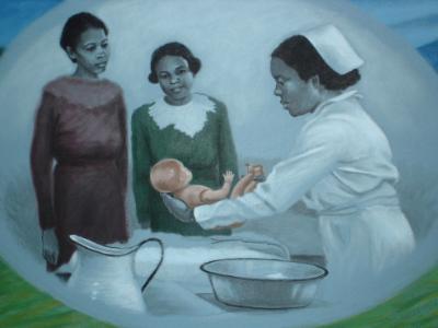 Nursing History Mural, detail (Education) Nursing History Mural, detail (Education)